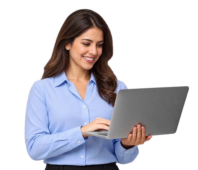Empresaria con una laptop
